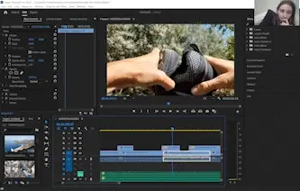 Screen recording of an edit in progress on a video editing timeline